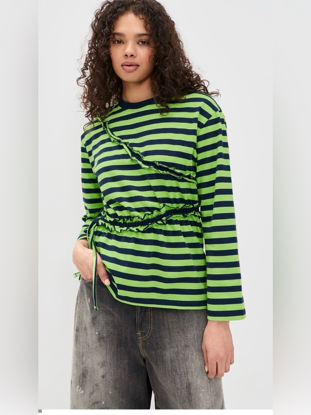 Dumb đź’© I Bought While Drinking Wine: Damson Madder Prudie Ruffle Long Sleeve Tee - Picture 7 of 10